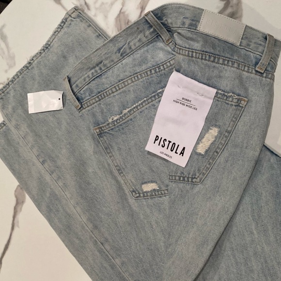 PISTOLA Bobbie High Rise Wide led jeans NWT - Picture 4 of 16